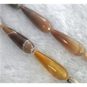 orange agate beads, faceted teardrop, approx 10-30mm [GA585]