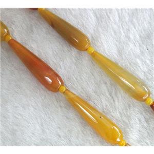yellow agate beads, faceted teardrop, approx 10-40mm [GA592]