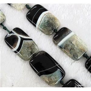 green druzy agate beads, rectangle, approx 25x40mm [GA594]