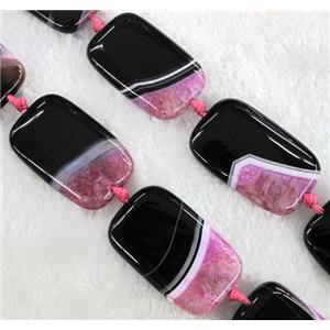 pink druzy agate beads, rectangle, approx 25x40mm [GA596]