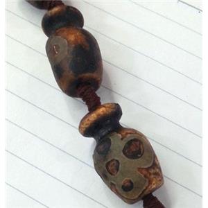 tibet style agate beads, bottle shaped, approx 15x25mm, 15.5 inches [GA627]