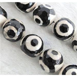 tibet style agate beads, skyeye, faceted round, approx 8mm dia, 15.5 inches [GA628-8MM]