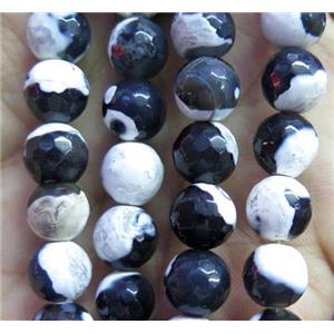 white Dichromatic Agate beads, faceted round, 6mm dia, approx 66pcs per st [GA63-6MM]