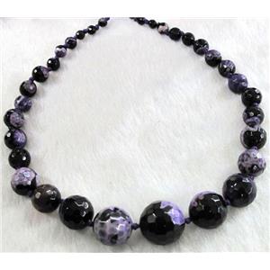 Agate round beads Necklace Chain, approx 6-20mm dia [GA636]
