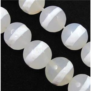 tibetan style Agate beads, faceted round, approx 12mm dia, 15.5 inches [GA643-12MM]
