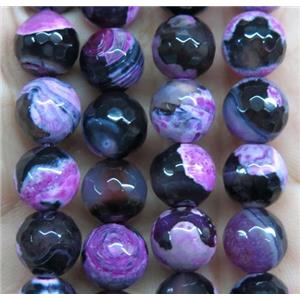 hotpink Dichromatic Agate beads, faceted round, approx 10mm dia, 15.5 inchses [GA65-10MM]