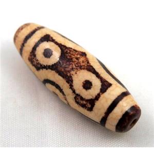 natural tibetan Dzi beads, barrel, approx 15x40mm [GA764]