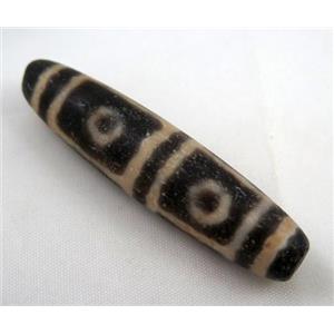 natural tibetan Dzi beads, barrel, approx 14x55mm [GA772]