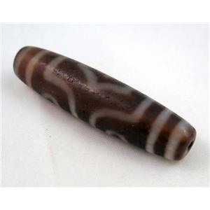 natural tibetan Dzi beads, barrel, antique red, approx 13x52mm [GA774]