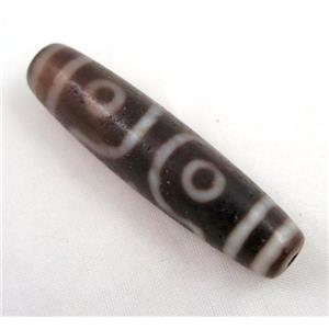 natural tibetan Dzi beads, barrel, antique red, approx 13x52mm [GA775]