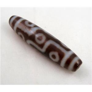 natural tibetan Dzi beads, barrel, antique red, approx 13x52mm [GA777]