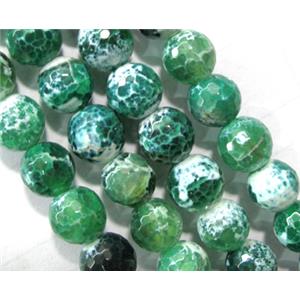 green Fire Agate beads, faceted round, 20mm dia, approx 20pcs per st [GA78-20MM]