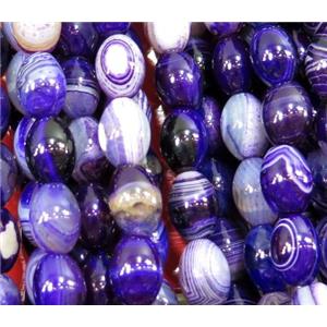 stripe agate bead, barrel, purple, approx 13x18mm, 15.5 inches [GA803]