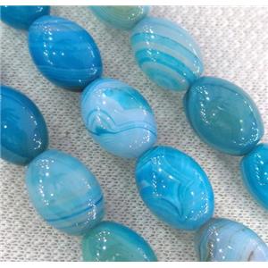 blue stripe agate bead, barrel, approx 13x18mm, 15.5 inches [GA805]