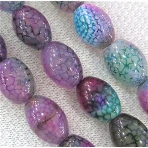 dragon veins agate bead, barrel, colorful, approx 13x18mm, 15.5 inches [GA809]