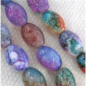 dragon veins agate beads, barrel, colorful, approx 13x18mm, 15.5 inches [GA810]