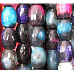 agate bead, faceted barrel, colorful, approx 13x18mm, 15.5 inches [GA835]