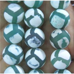 round matte Tibetan tortoise Agate Beads, green, approx 8mm dia [GA857-8MM]