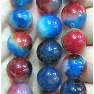 round dichromatic Agate Beads, colorful, approx 6mm dia [GA866-6MM]