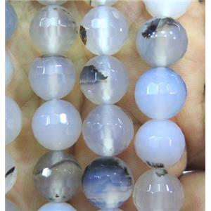 Natural Heihua Agate beads, faceted round, approx 4mm dia [GA876-4MM]