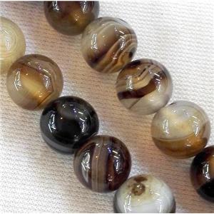 round coffe stripe agate beads, approx 8mm dia, 15.5 inches [GA879-8MM]