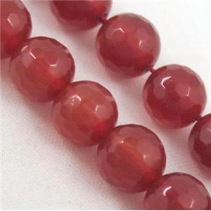 red agate beads, faceted round, approx 10mm dia, 38pcs per st [GA946-10MM]