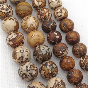 Round Agate Beads Smooth Woodskin Dye, 14mm dia, approx 28pcs per st [GA98-14MM]