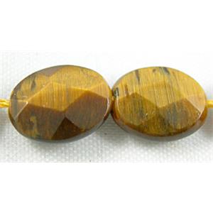 Tiger eye beads, Faceted Oval briolette, 8x10mm, 38pcs per st [GAM01]