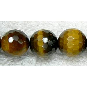 Natural Tiger Eye Stone Beads Faceted Round A-Grade, approx 6mm dia [GAM03-6MM]