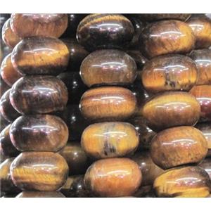 tiger eye beads, rondelle, AB grade, approx 8x12mm, 15.5 inches [GAM26AB-8X12MM]