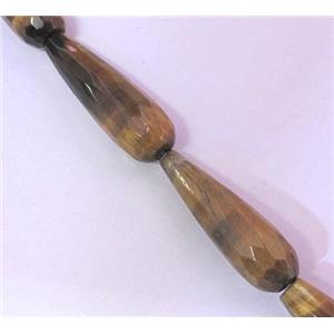 tiger eye bead, faceted teardrop, approx 10x30mm, 15.5 inches [GAM30]