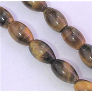 tiger eye bead, barrel, approx 8x12mm, 15.5 inches [GAM31-8X12MM]