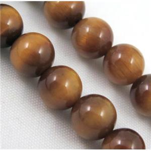 yellow tiger eye beads, round, AA-grade, approx 14mm dia [GAM35-14MM]