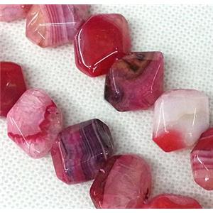 Agate stone beads, freeform, pink, approx 12x18mm [GAS066]
