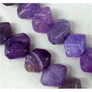 Agate stone beads, freeform, purple, approx 12x18mm [GAS067]