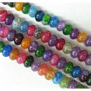 Agate rondelle Beads, mix color, approx 10x14mm [GAS070-10X14MM]
