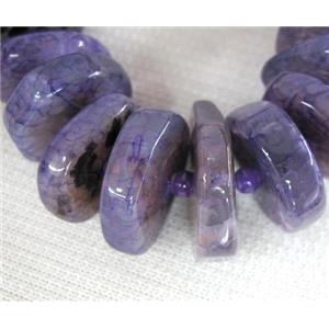 agate heshi beads for necklace, purple, approx 15-25mm [GAS1008]