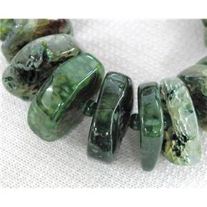 agate heshi beads for necklace, green, approx 15-25mm [GAS1009]