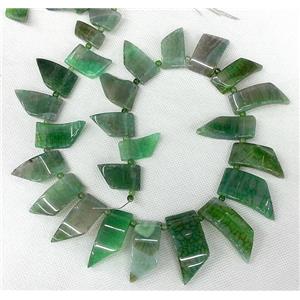 green Agate slice beads Necklace Chain, approx 15x40mm.10x25mm [GAS216]
