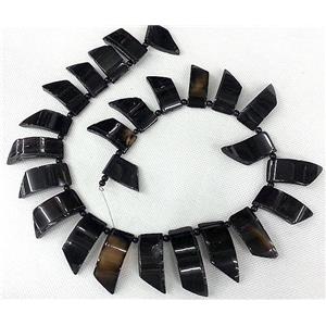 black Agate slice beads Necklace Chain, approx 15x40mm.10x25mm [GAS217]