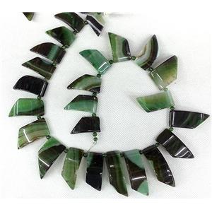 green Agate slice beads Necklace Chain, approx 15x40mm.10x25mm [GAS219]