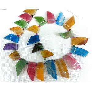 Agate slice beads Necklace Chain, mix color, approx 15x40mm.10x25mm [GAS223]