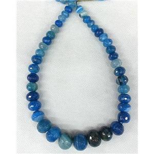 blue Agate rondelle beads Necklace Chain, approx 12-20mm [GAS270]