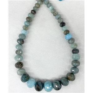 Agate stone beads necklace chain, faceted abacus, approx 12-20mm [GAS272]