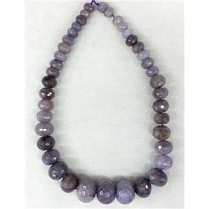 purple Agate rondelle beads Necklace Chain, approx 12-20mm [GAS276]