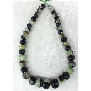 green Druzy Agate rondelle beads Necklace Chain, approx 12-20mm [GAS277]