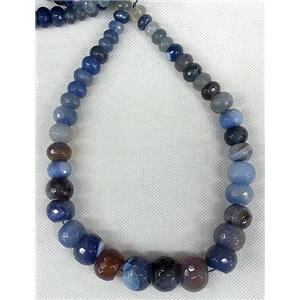 blue Agate rondelle beads Necklace Chain, approx 12-20mm [GAS279]