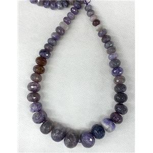 purple Agate rondelle beads Necklace Chain, approx 12-20mm [GAS280]