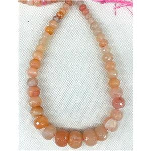 pink Agate rondelle beads Necklace Chain, approx 12-20mm [GAS281]