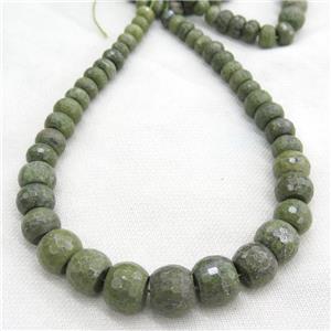 green Agate rondelle beads Necklace Chain, approx 12-20mm [GAS284]